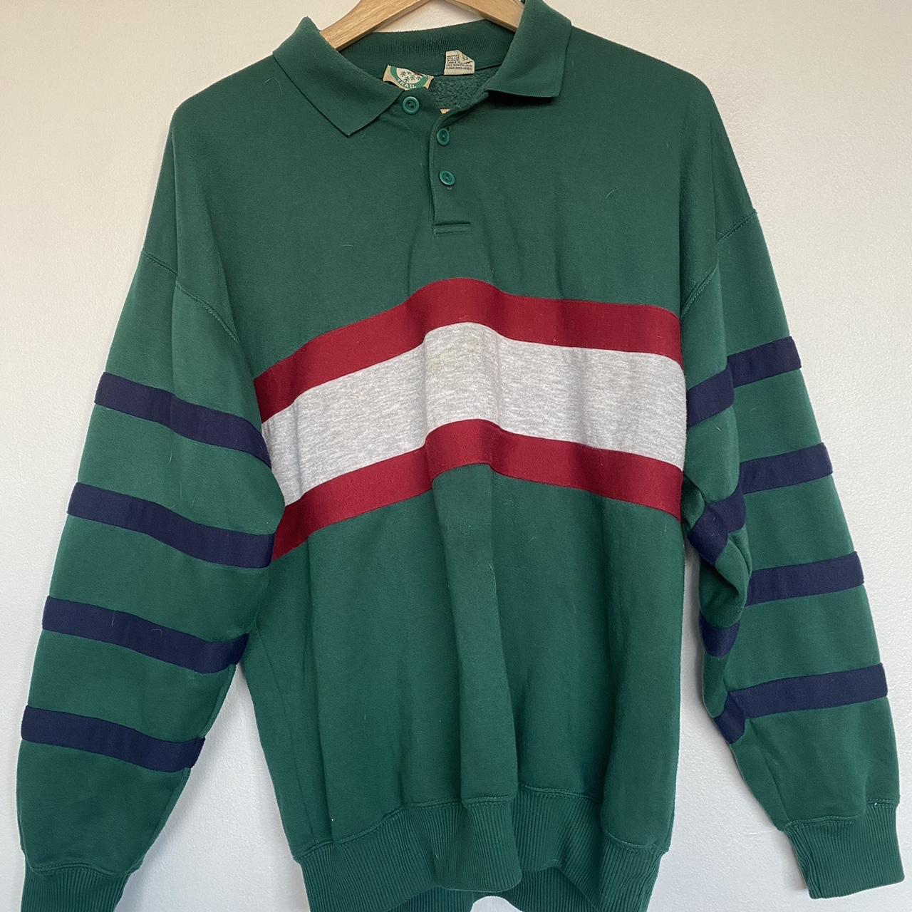 Men's Green and Red Sweatshirt | Depop