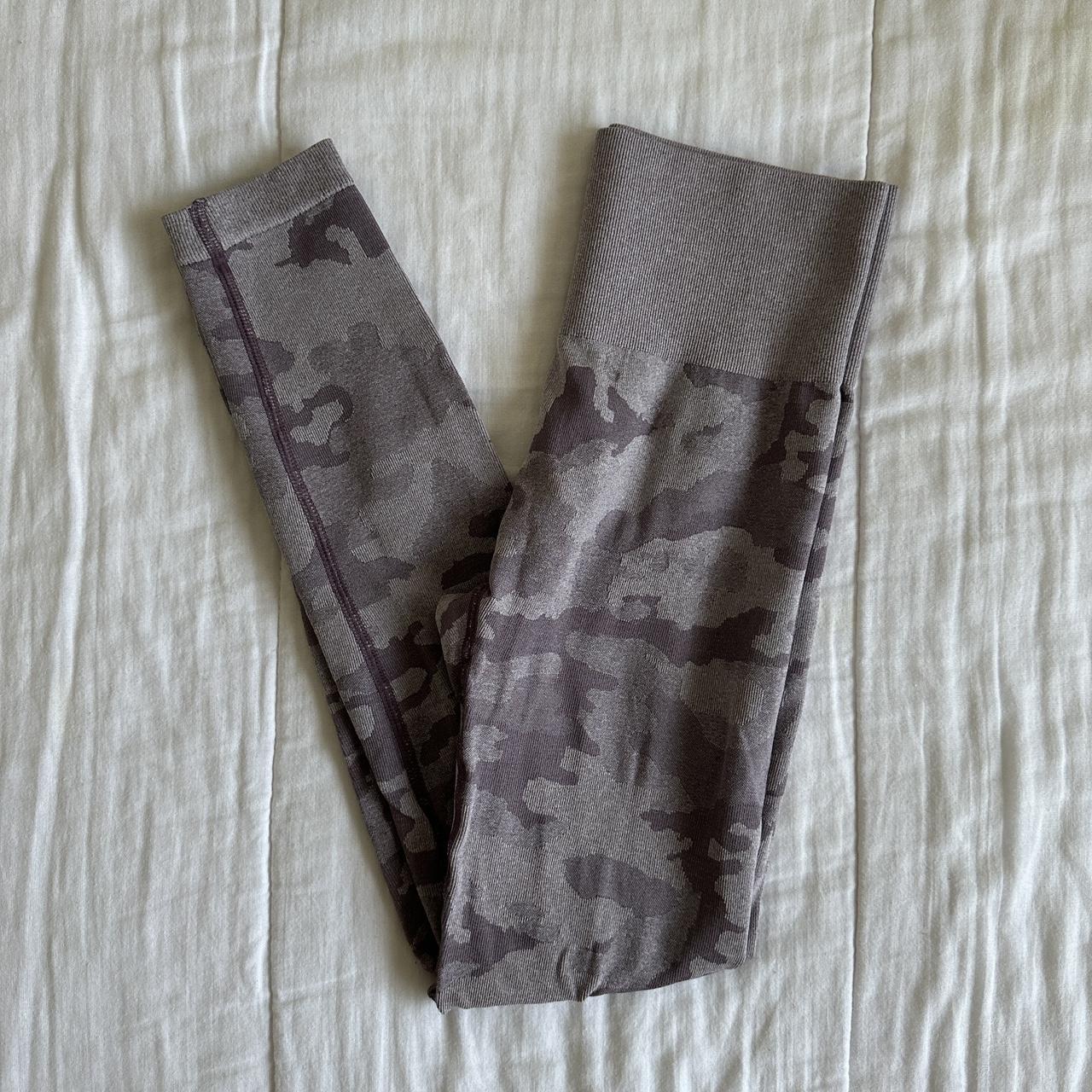 PURPLE CAMO SCRUNCH BUM LEGGINGS Size - S... - Depop