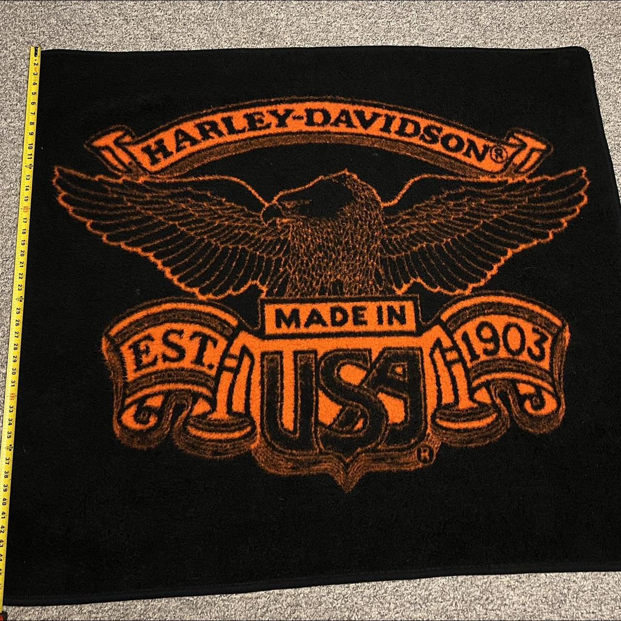 vintage reversible harley davidson blanket in good... Depop