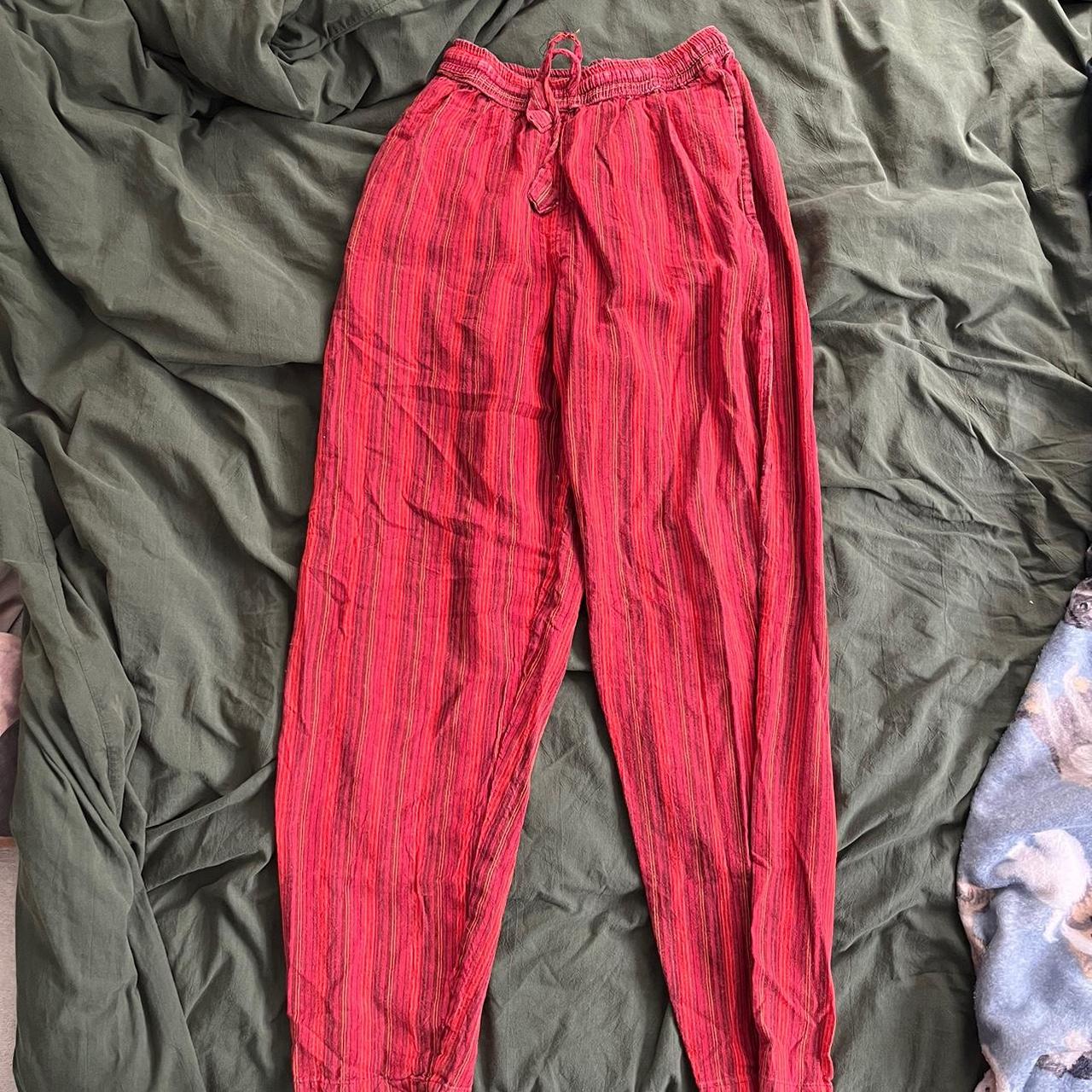 red stripe boho pants! the coziest, loved very Depop