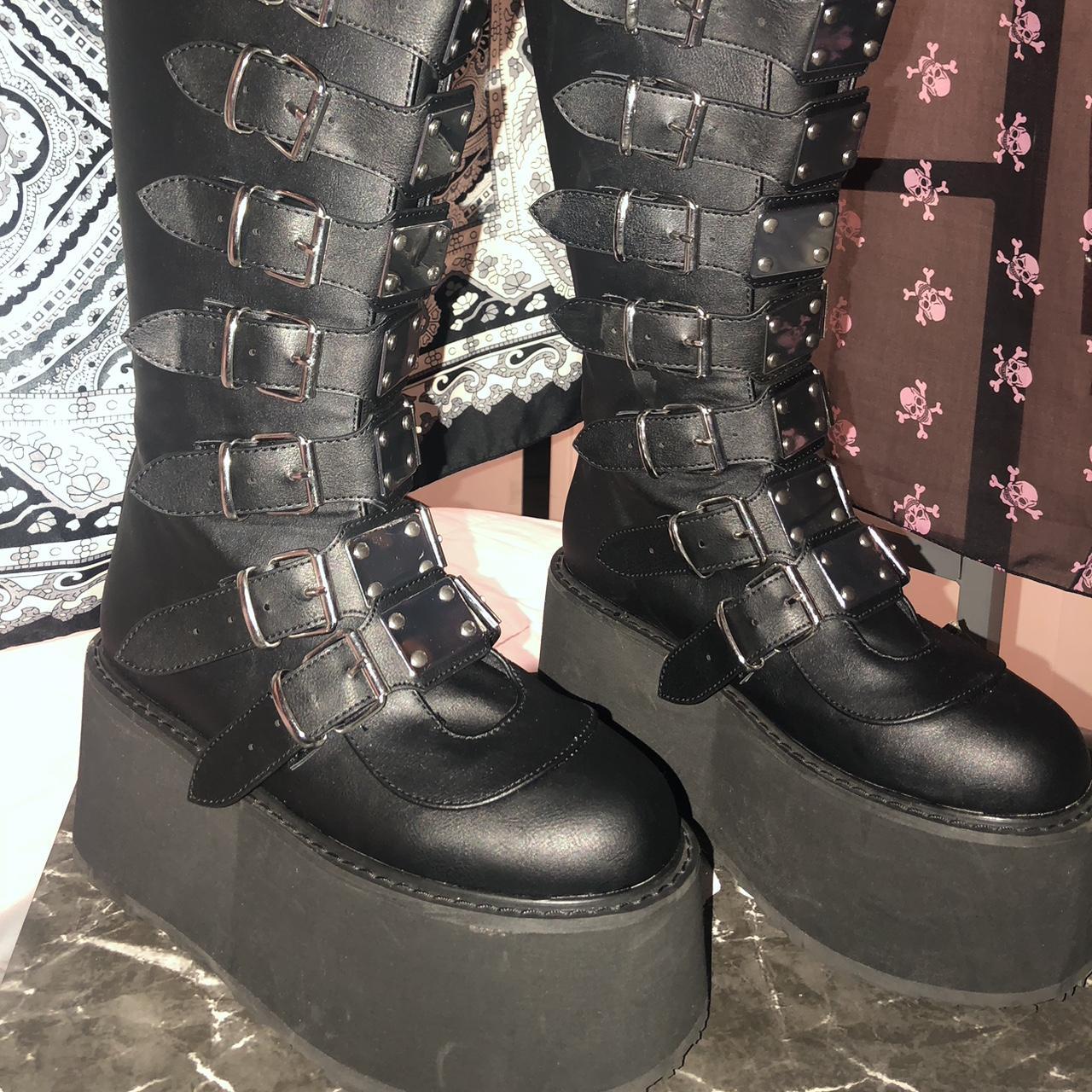 Demonia Women's Black Boots | Depop