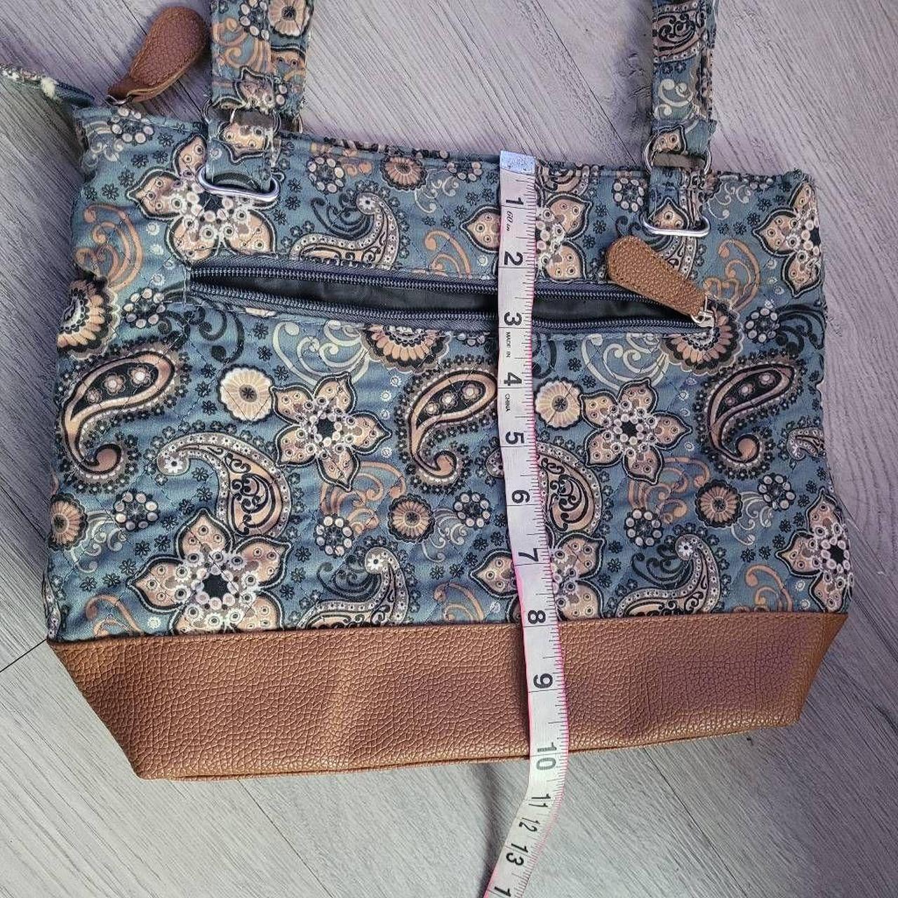 Stone Mountain crossbody bag, navy blue paisley - Depop