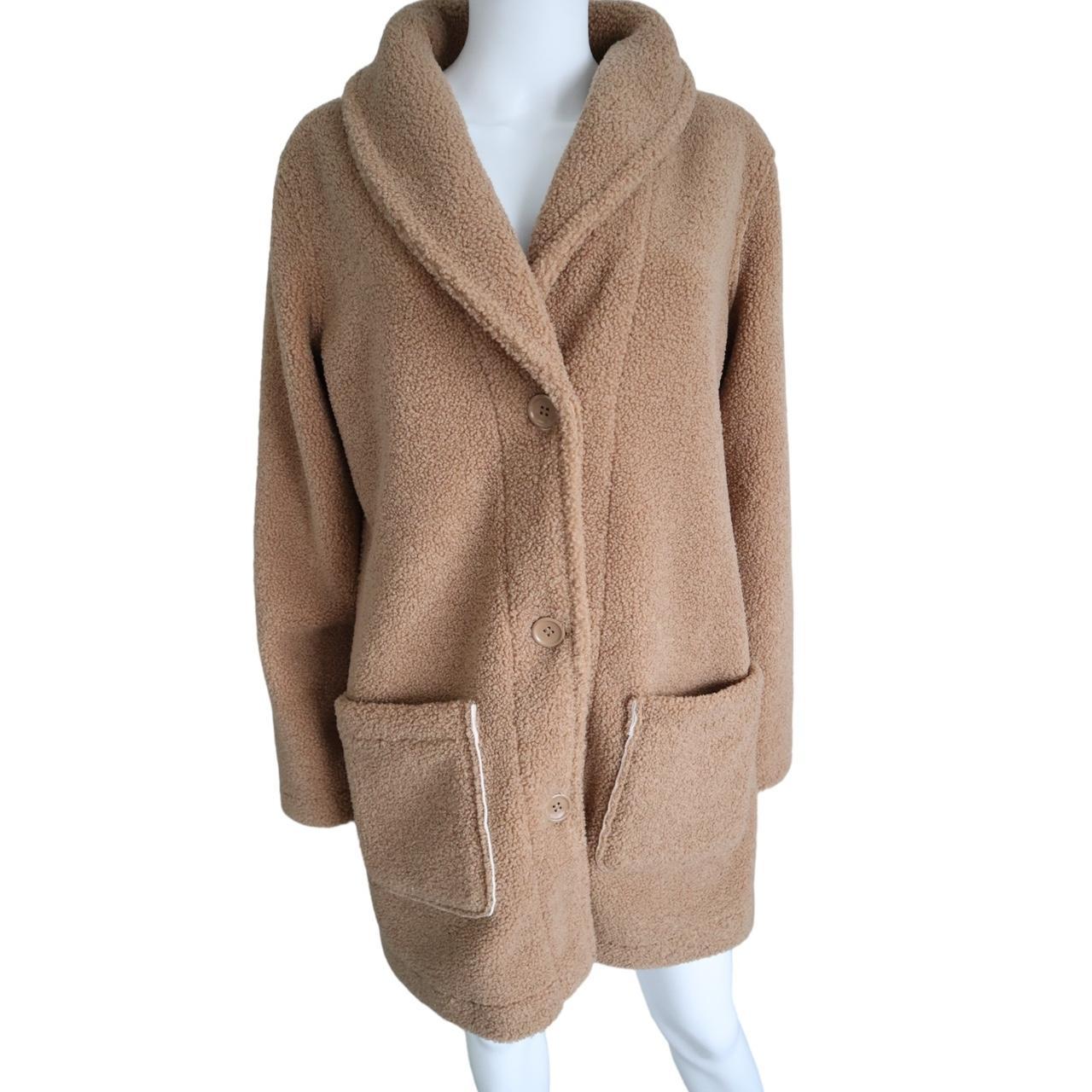 Susan Graver Reversible Sherpa Polar Fleece Coat Xs Depop