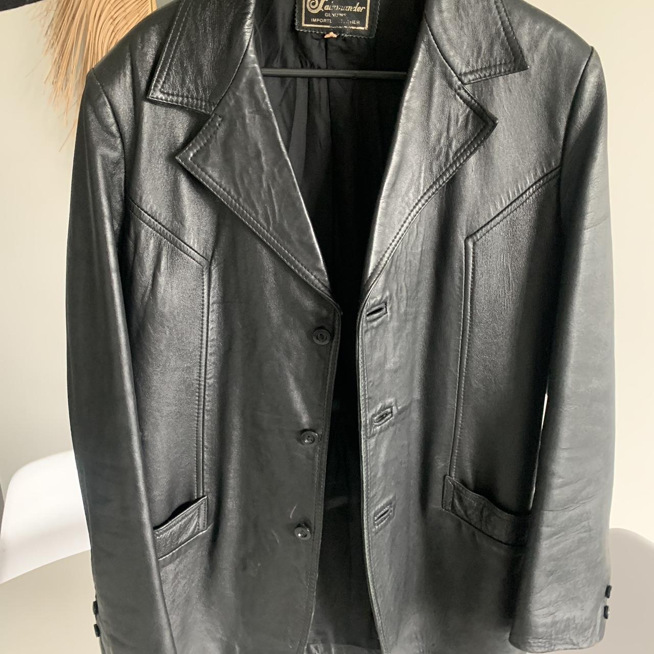 Vintage black leather jacket/blazer! Great jacket,... - Depop