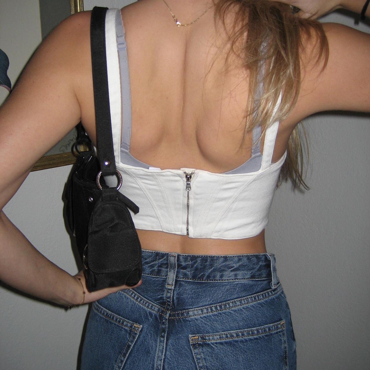 ZARA White Denim Corset Top - $22 - From Brette