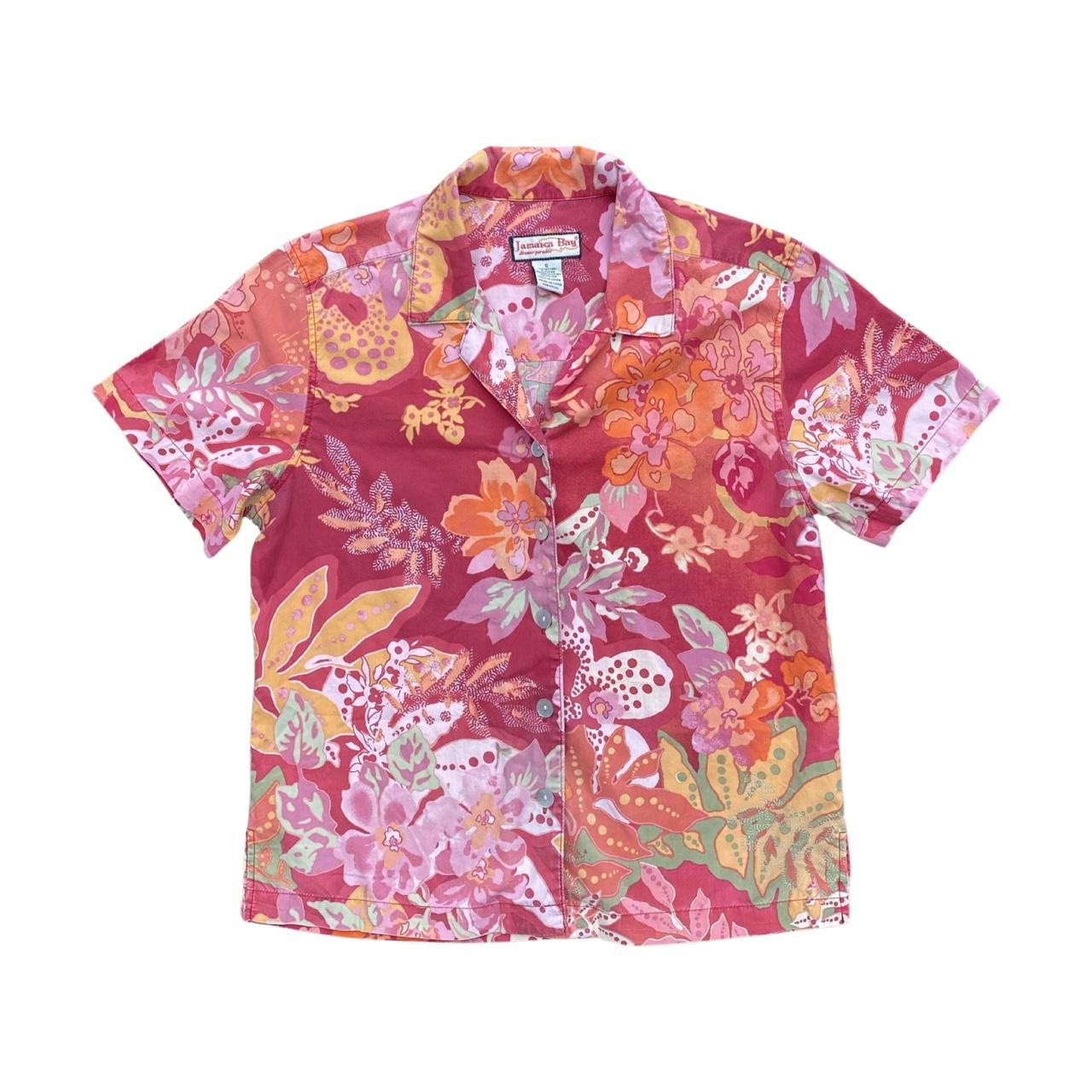 Women's Pink and Orange Shirt Depop