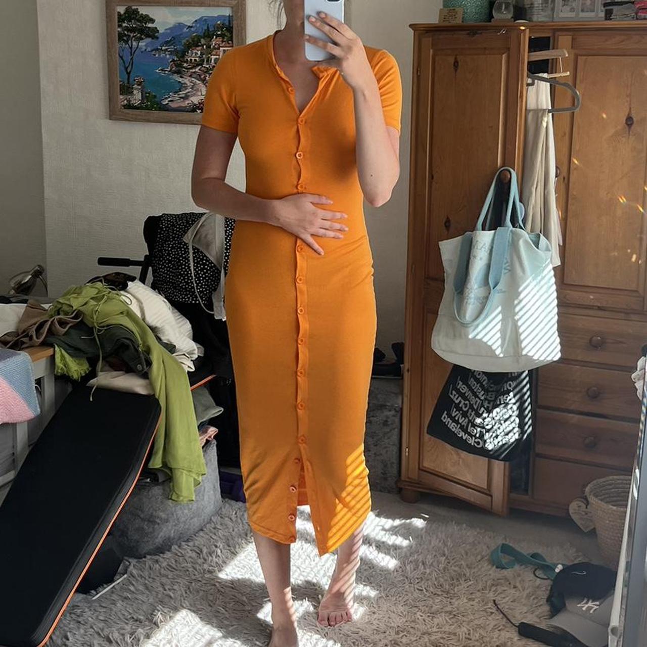 Orange maxi dress with buttons Size 8 🧡 Gorgeous... - Depop