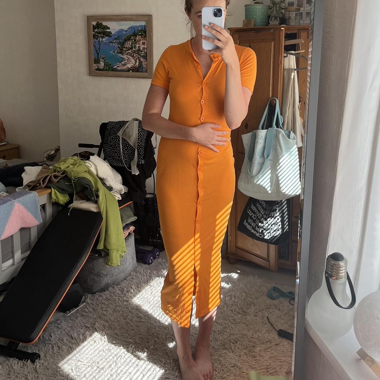 Orange maxi dress with buttons Size 8 🧡 Gorgeous... - Depop