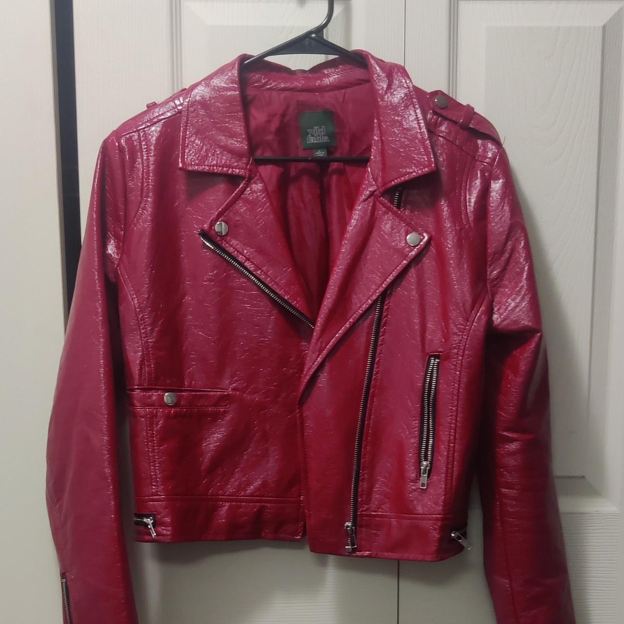 Large Wild Fable faux leather jacket. Excellent... - Depop