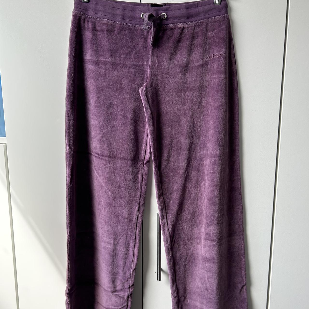 Urban Outfitters Iets Frans Purple Velour Low Rise... - Depop