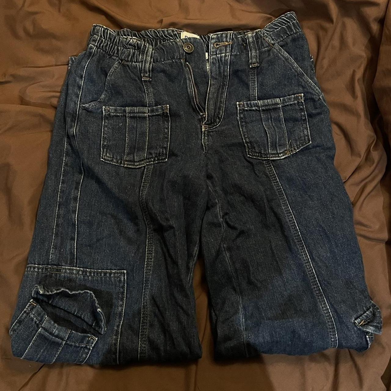 the coolest Y2K cargo urban outfitters blue denim... - Depop