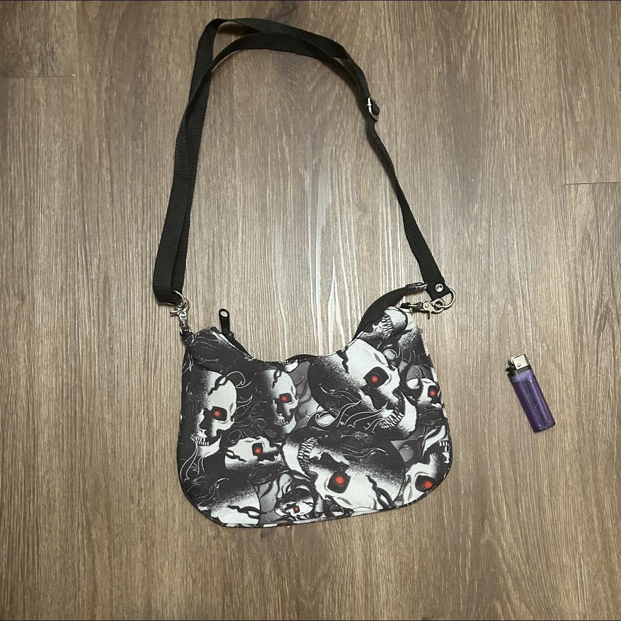 depop payments only small canvas skull purse... - Depop