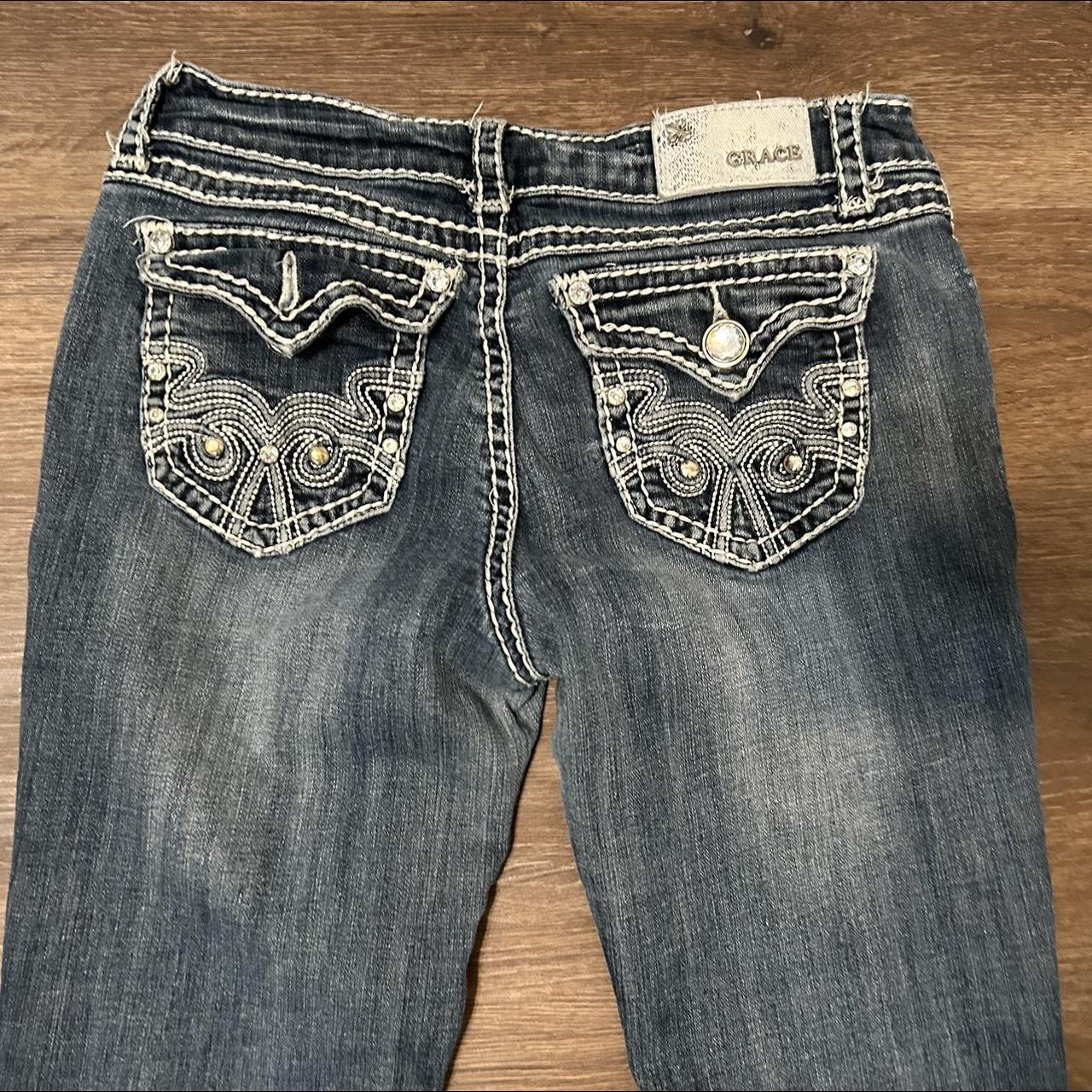 mcbling y2k miss me looking boot cut jeans only... - Depop