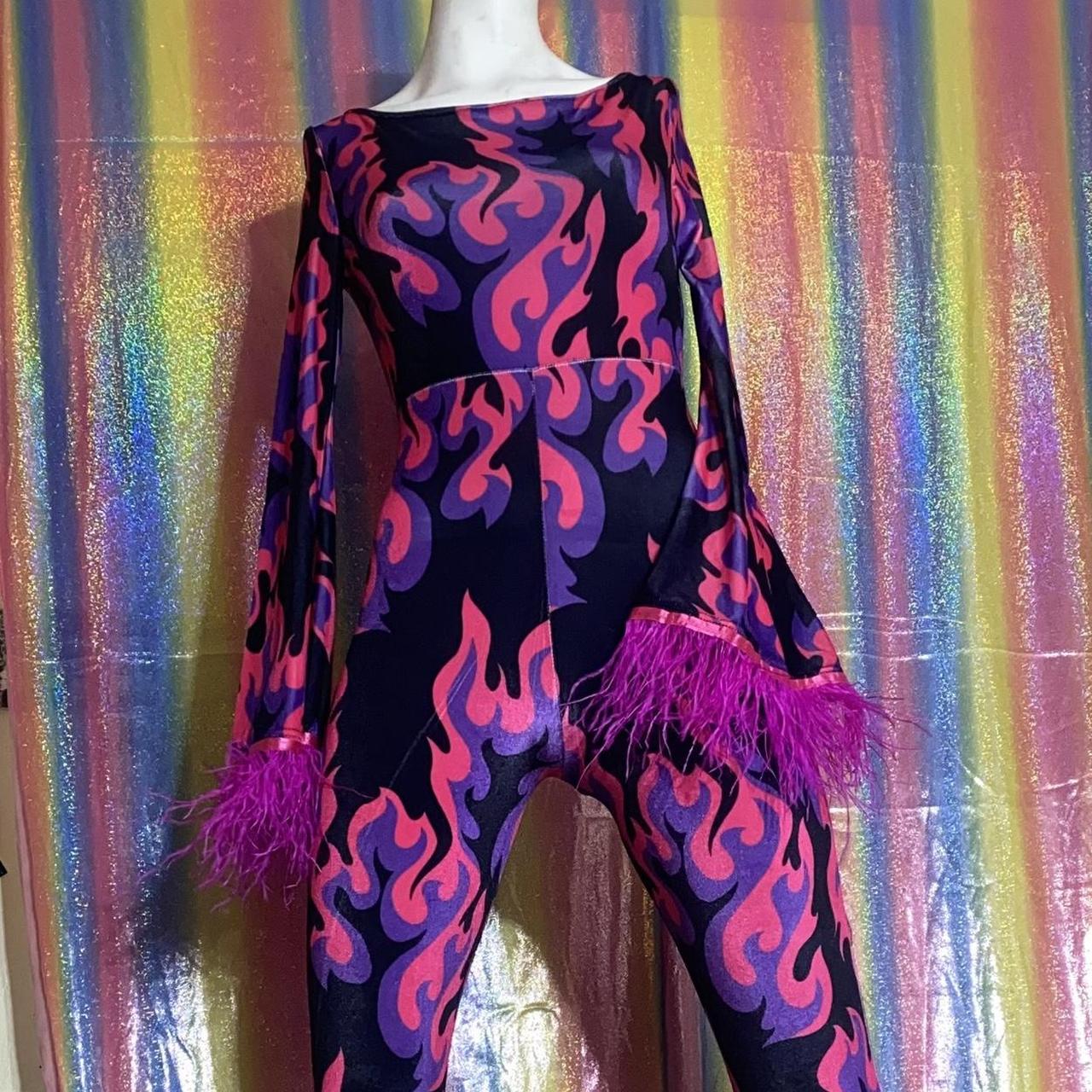 Pink Leopard Bodysuit, Rave Clothes, Pink Rave Catsuit, Burning