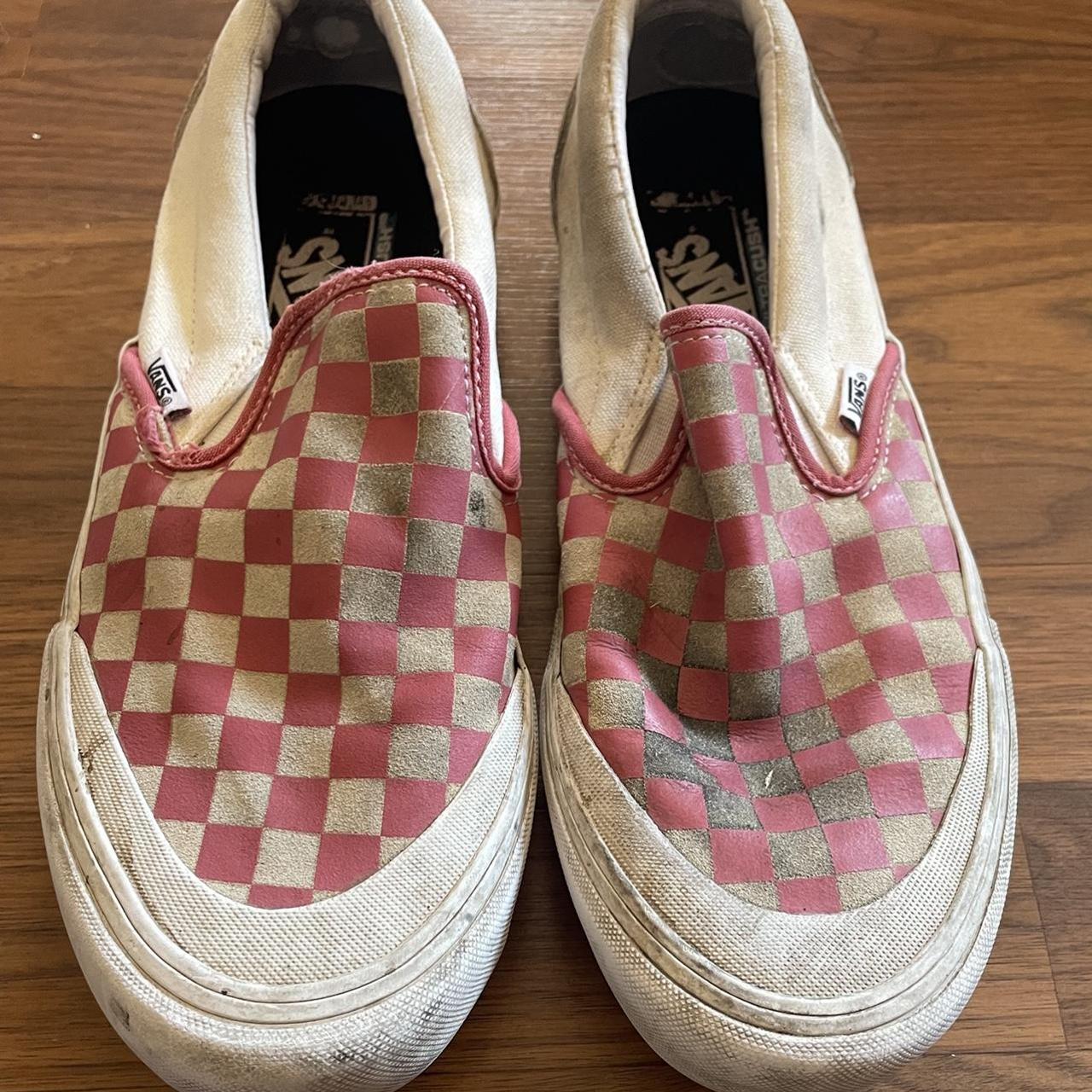 Vans red and white sales checkered