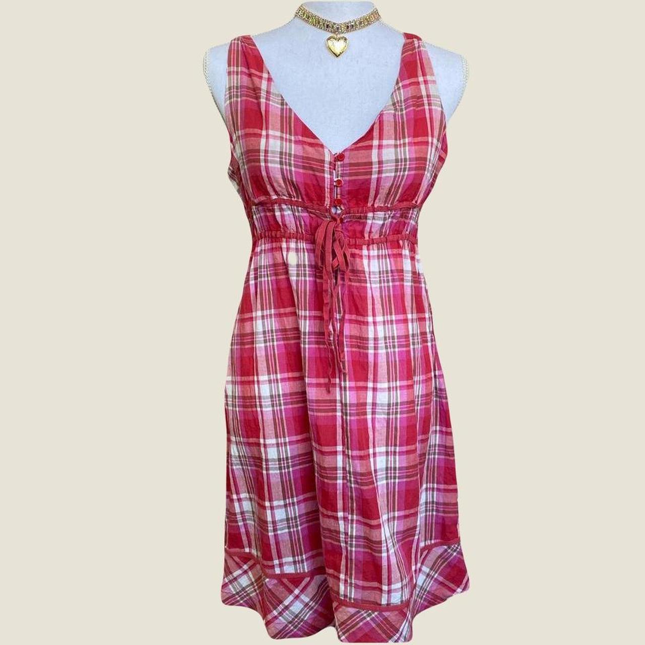 Gorgeous strawberry 🍓 vibes plaid dress. I love the... - Depop