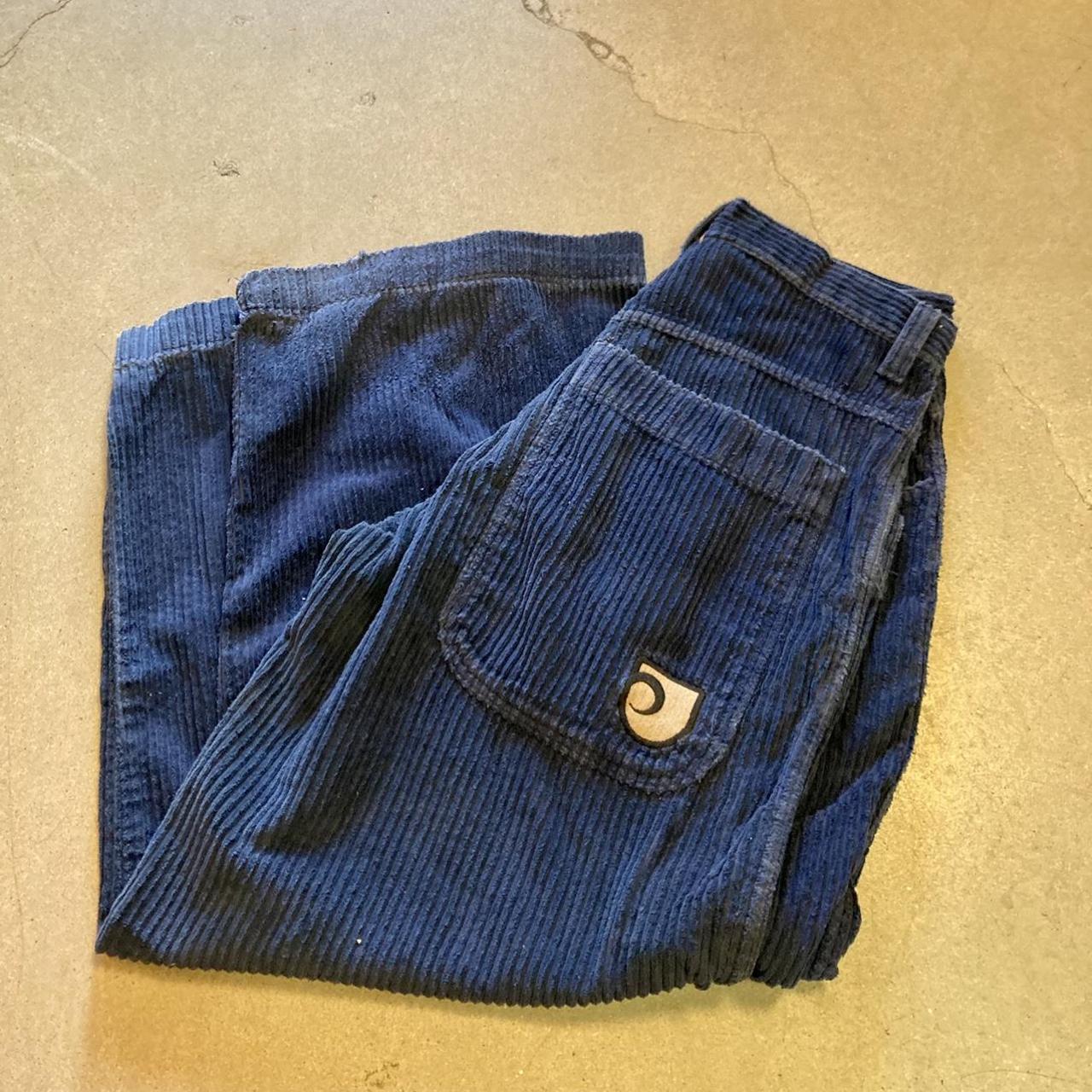 RARE Corduroy JNCO Baggy Pants Navy 33/30... - Depop