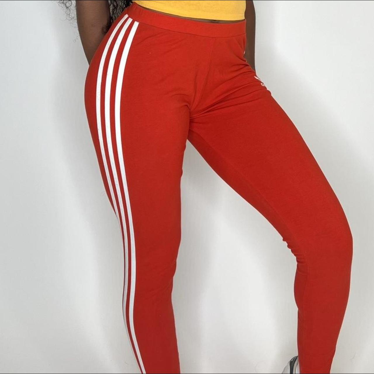 ADICOLOR CLASSICS 3-STRIPES TIGHTS - Blood Orange... - Depop