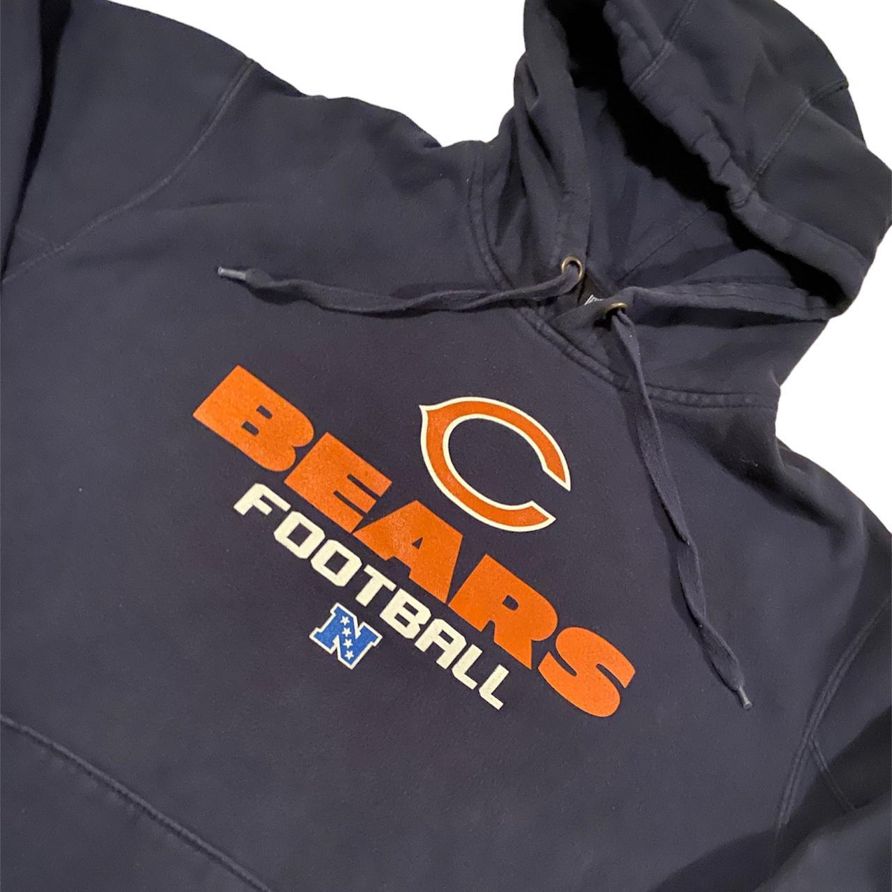 Vintage NFL Chicago Bears Hooded Sweatshirt Navy - Depop