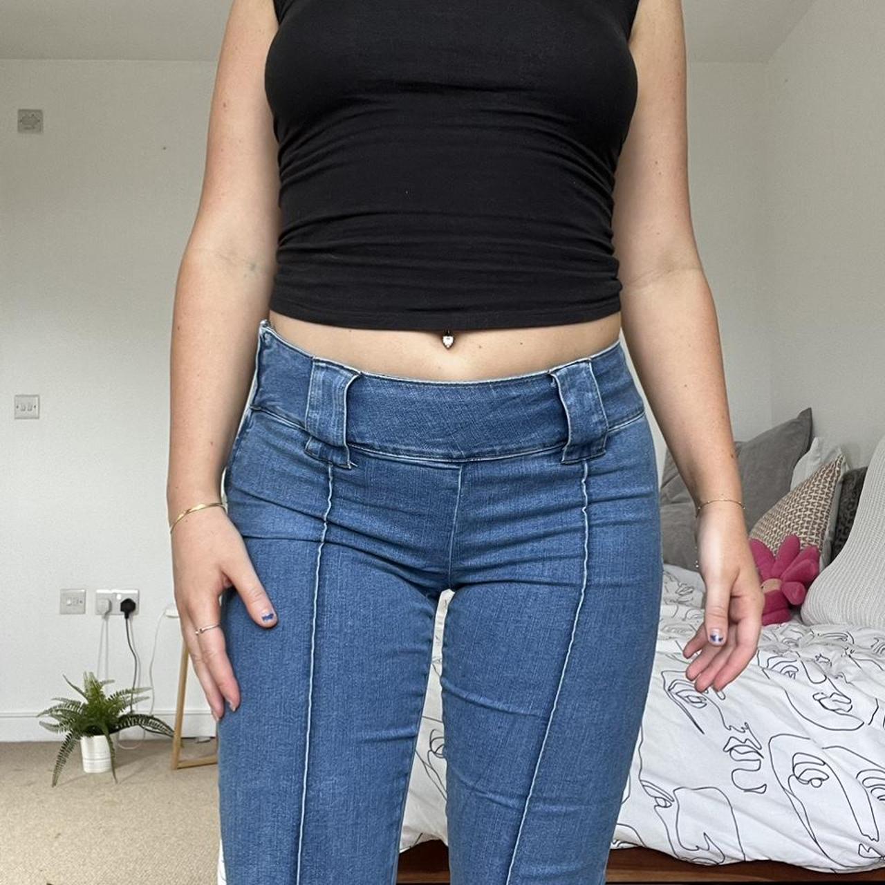 Urban Outfitters flared y2k jeans💙 Shown on UK 10... - Depop