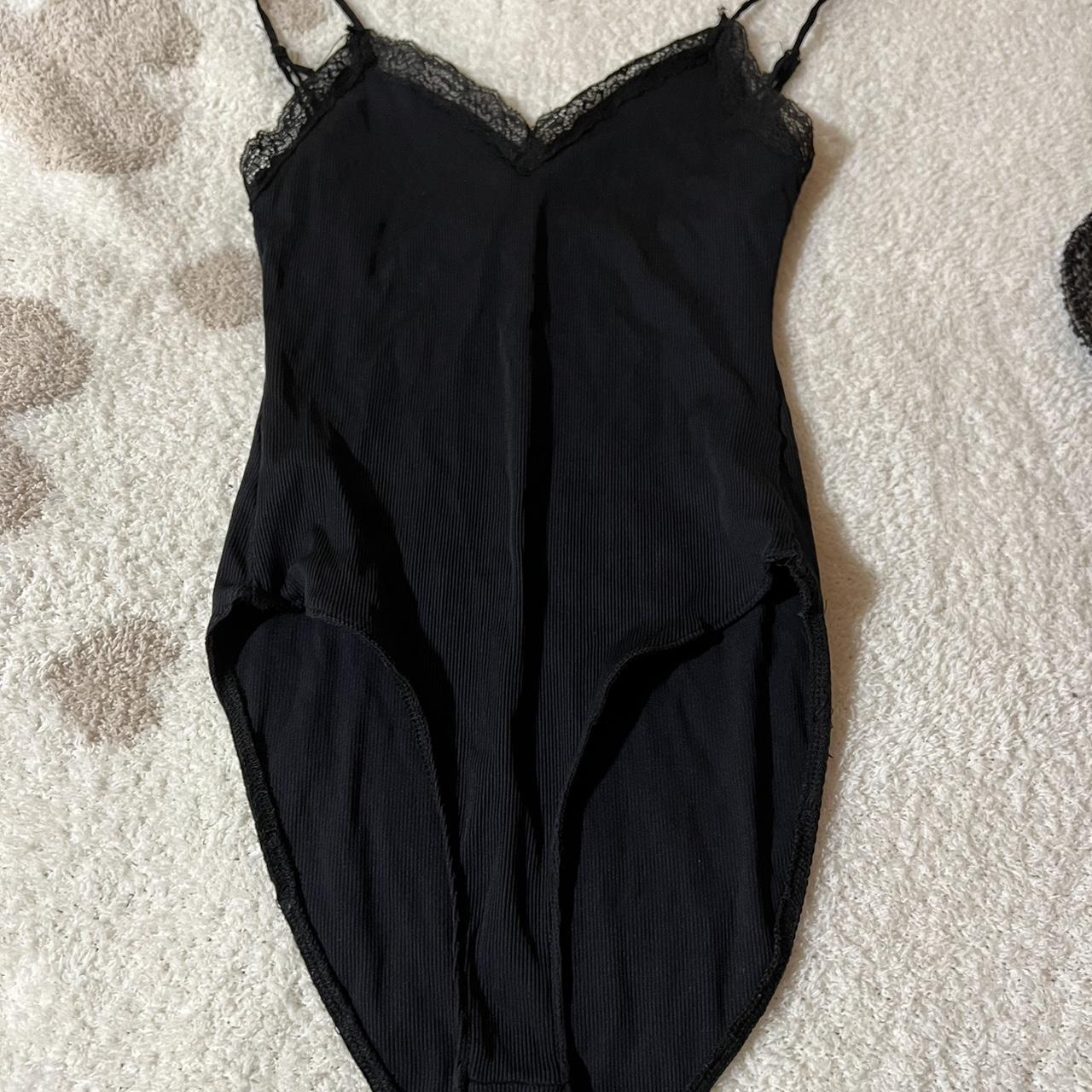 Zara black Lacey bodysuit Skims doop Size - Depop