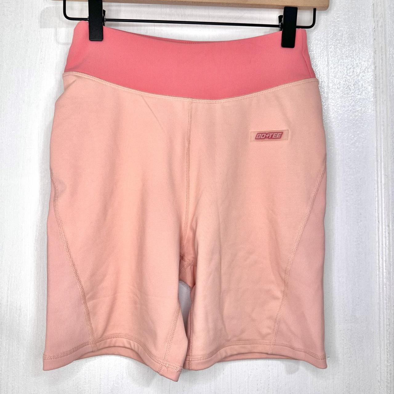 Bo + tee Contrast Waist Cycling Shorts In Pink XS - Depop