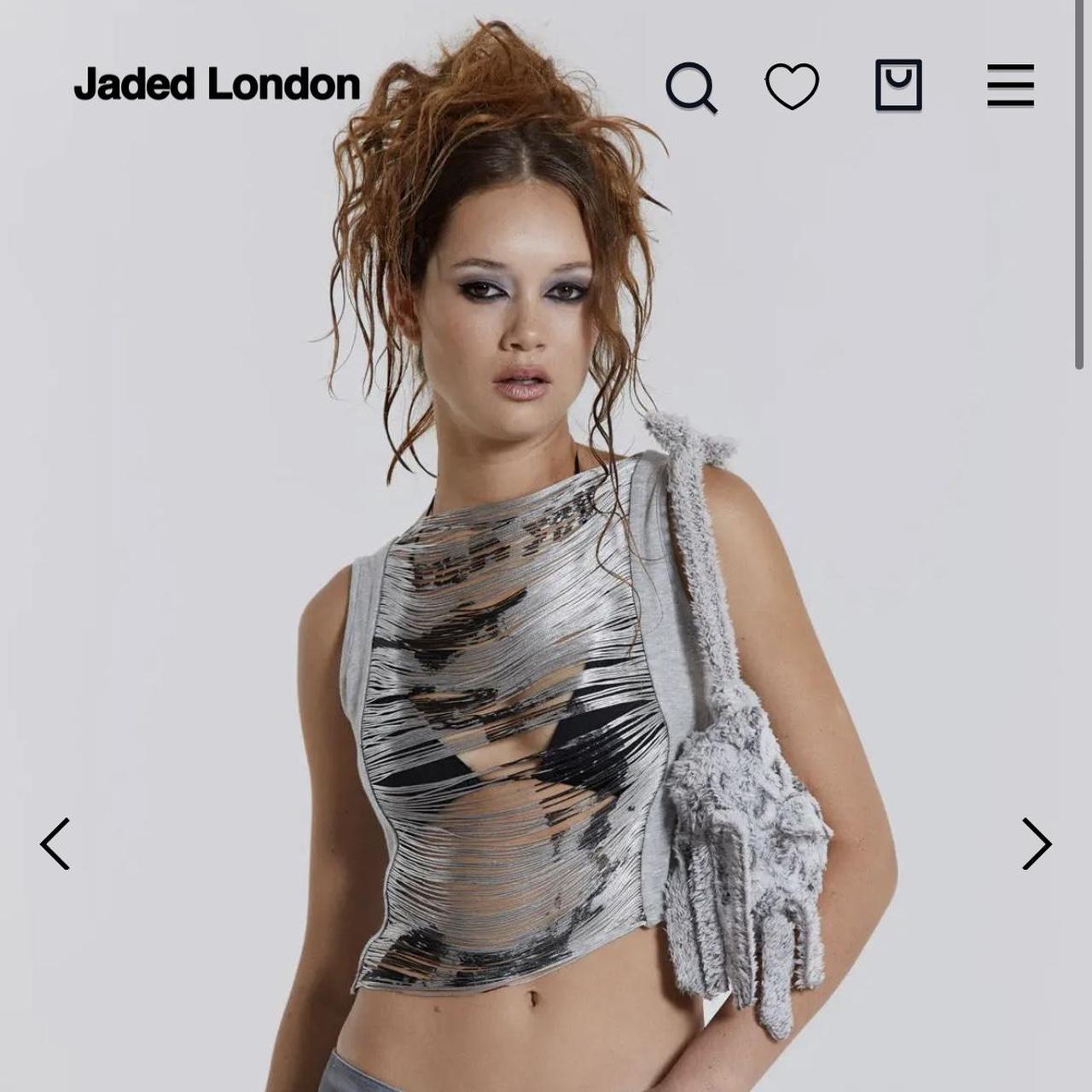jaded london latitude extreme fringe top super... Depop