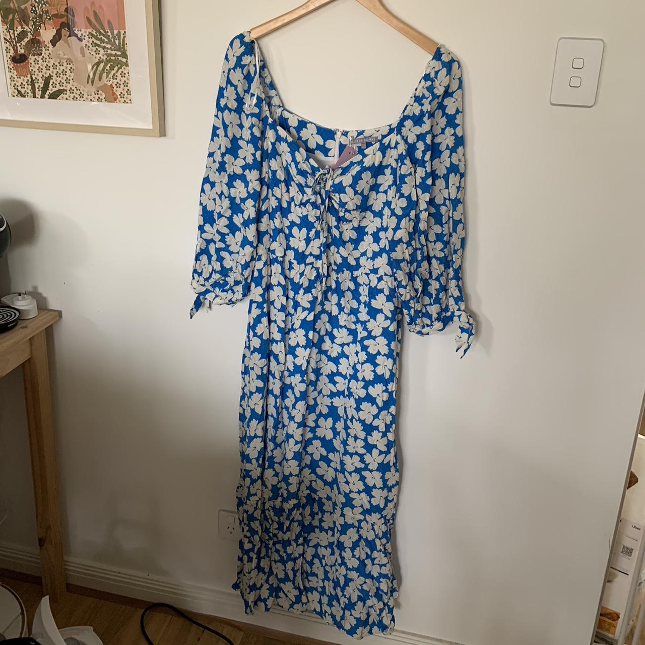 Repop - Oliver Bonas blue floral dress. Brand new... - Depop