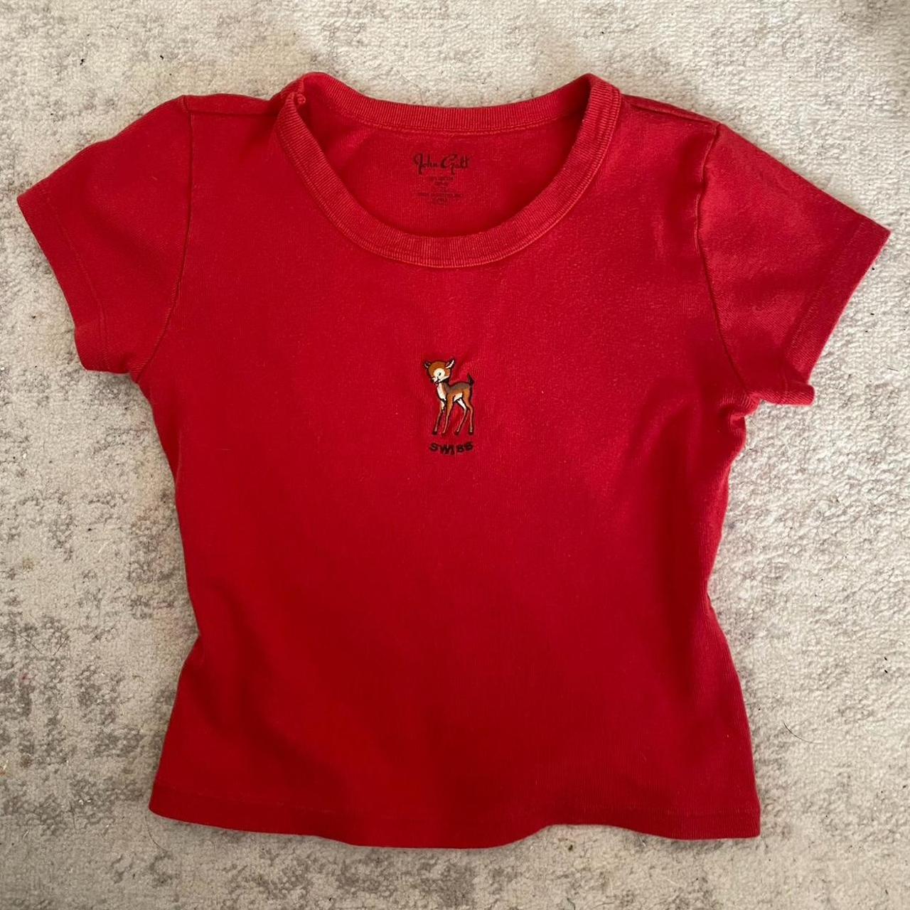 brandy melville swiss deer baby tee - Depop