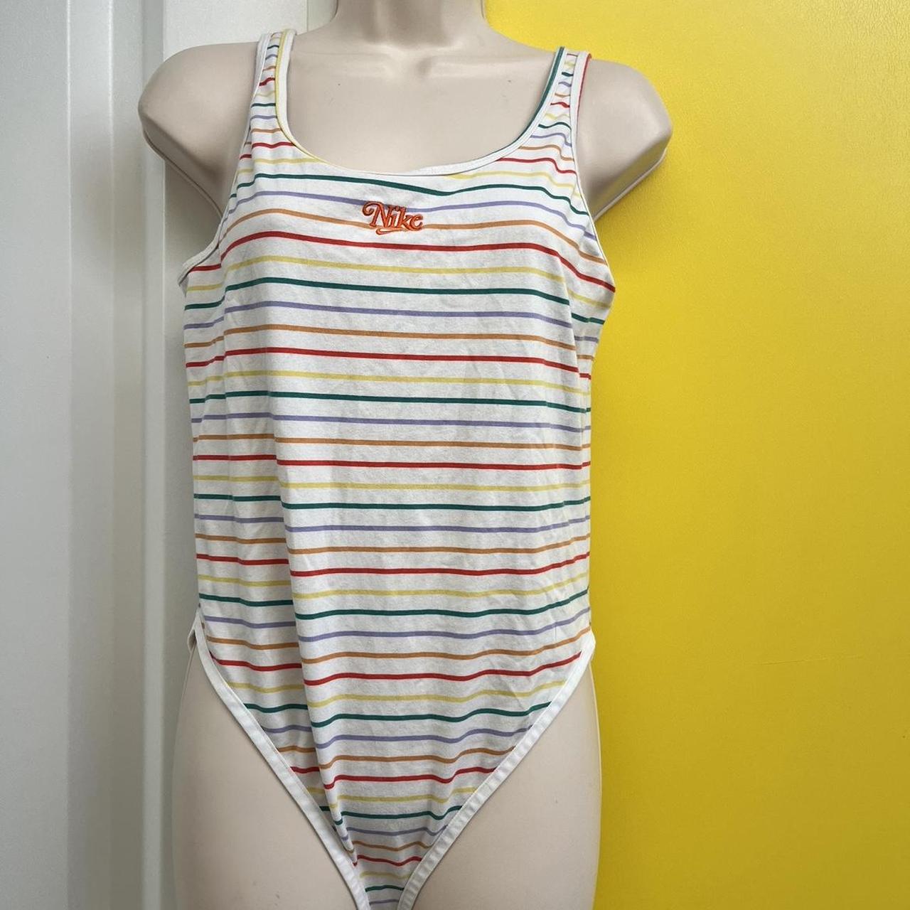 nike striped bodysuit