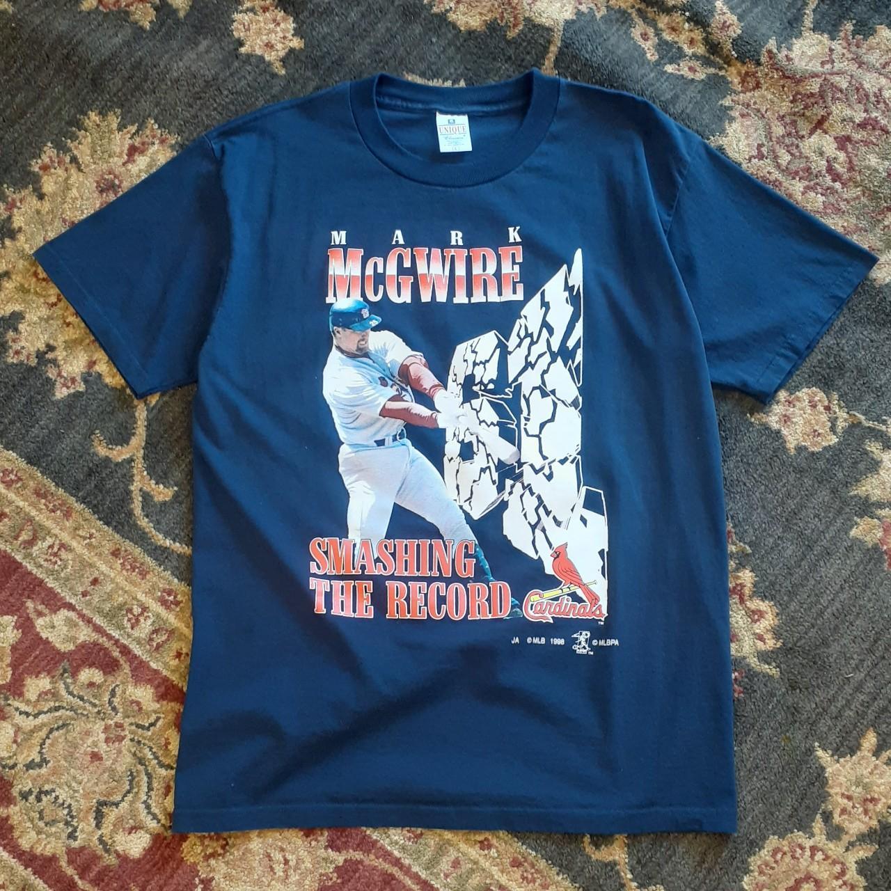 Vintage St Louis Cardinals Shirt Mark McGwire Smashing