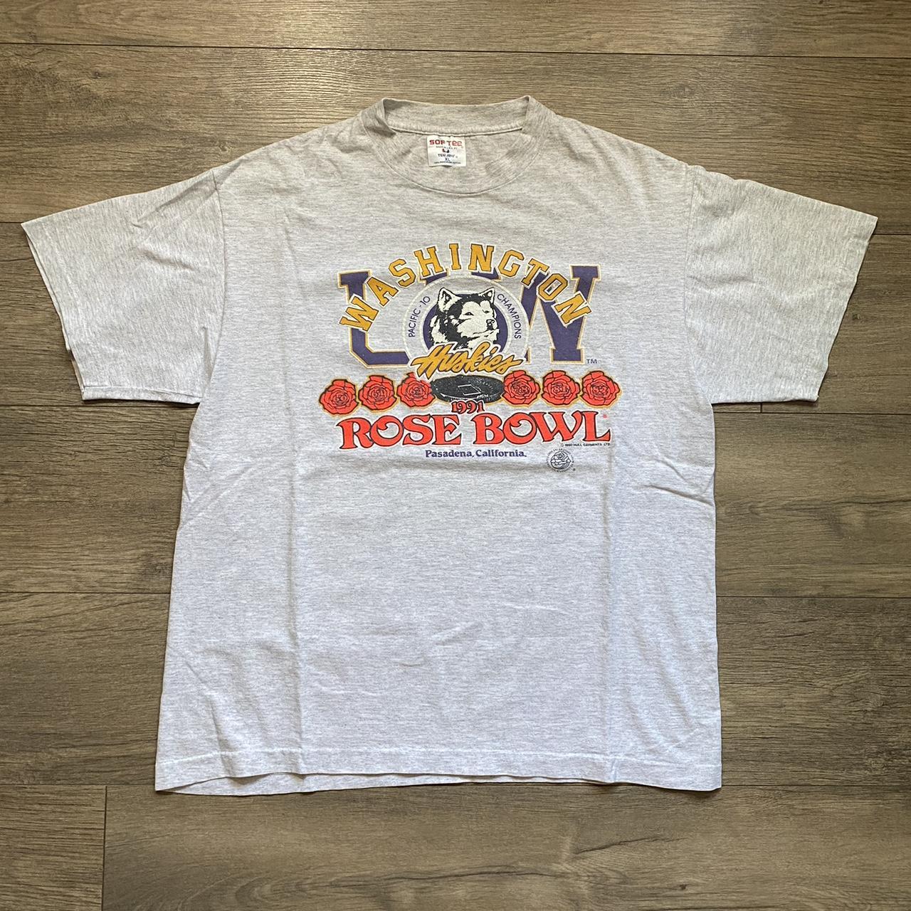 Vintage 1991 Washington Huskies Rose Bowl Shirt Size... - Depop