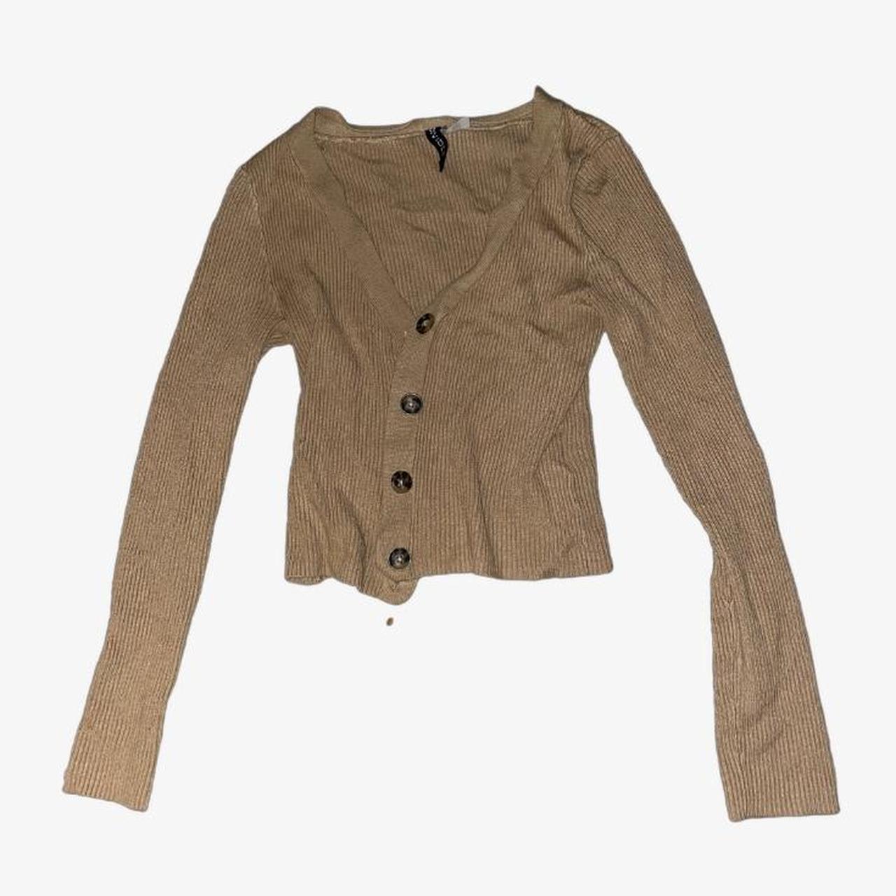 divided h&m tan cropped cardigan Depop