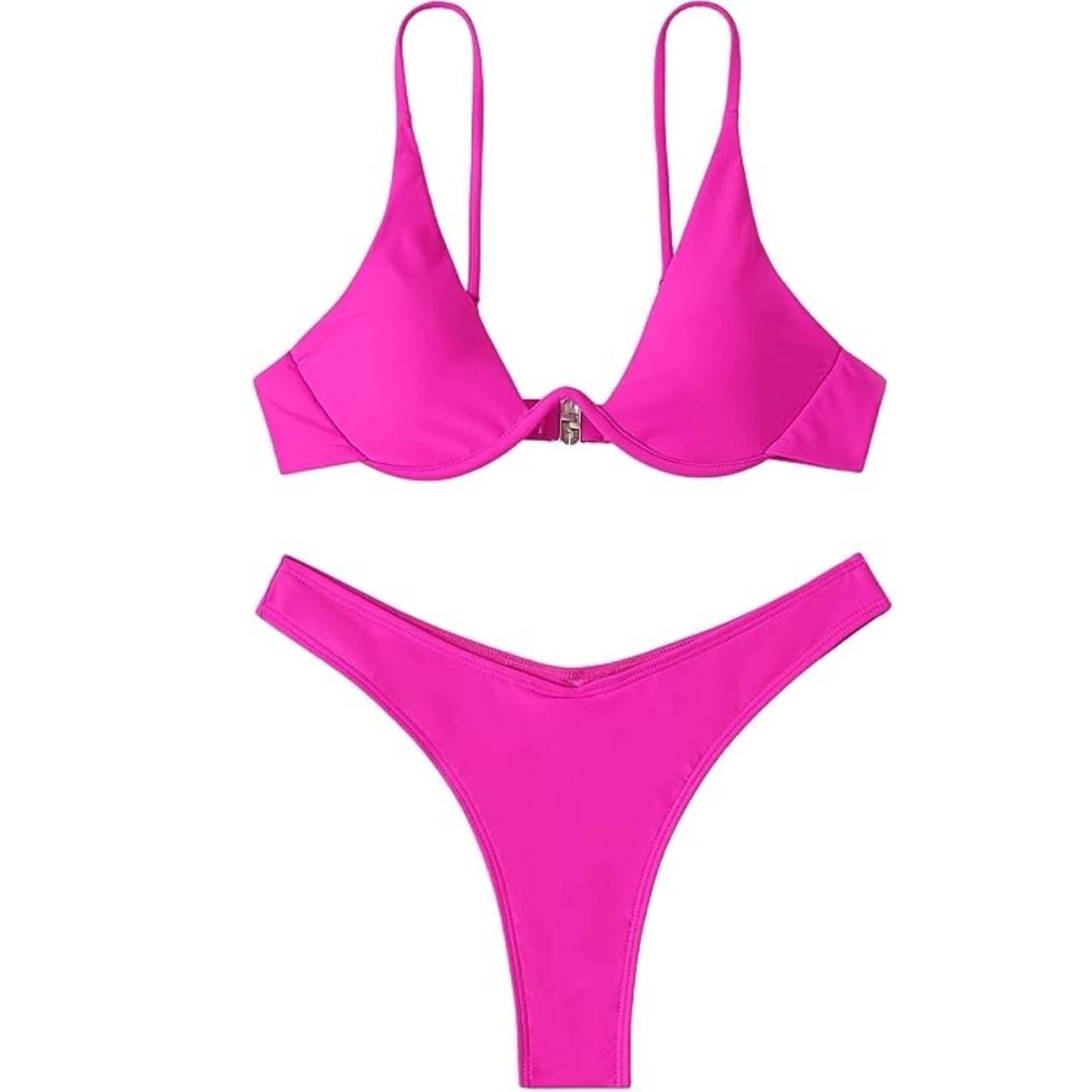 Verdusa Womens Bikini Set Fucsia Two Piece Swimsuit Depop 4499