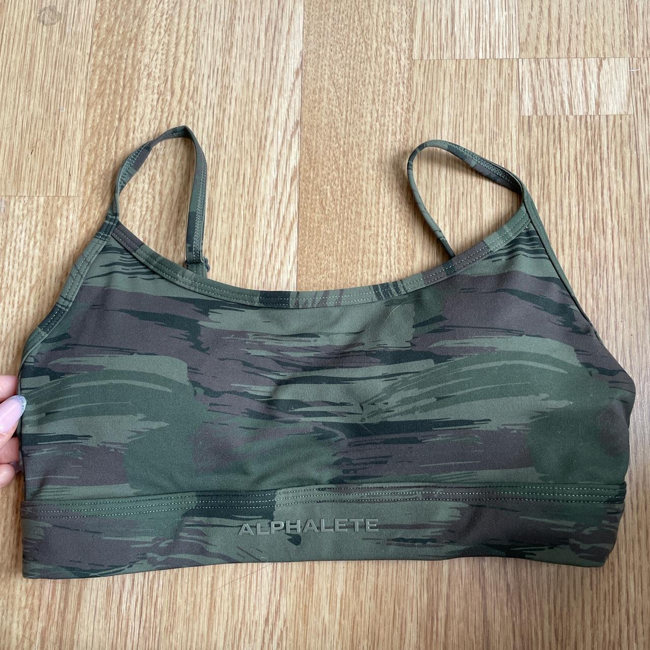 ALPHALETE camo sports bra padding and adjustable... Depop