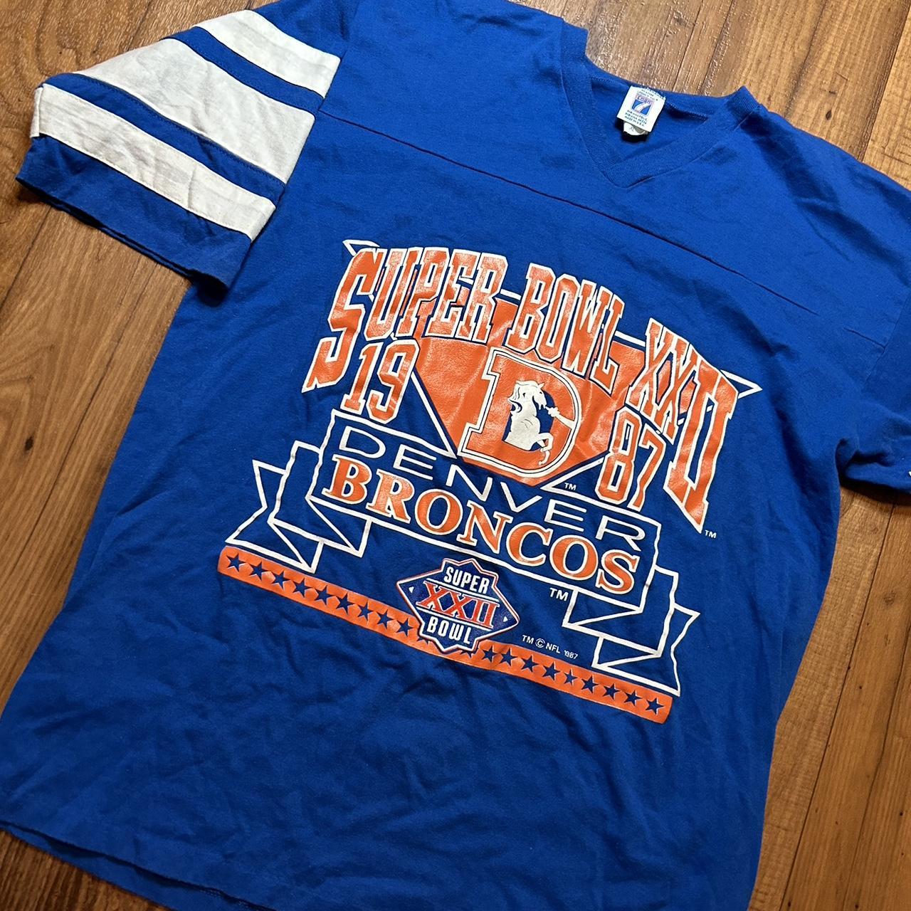 Vintage 80s Denver Broncos Football Single Stitch T-Shirt – Agent