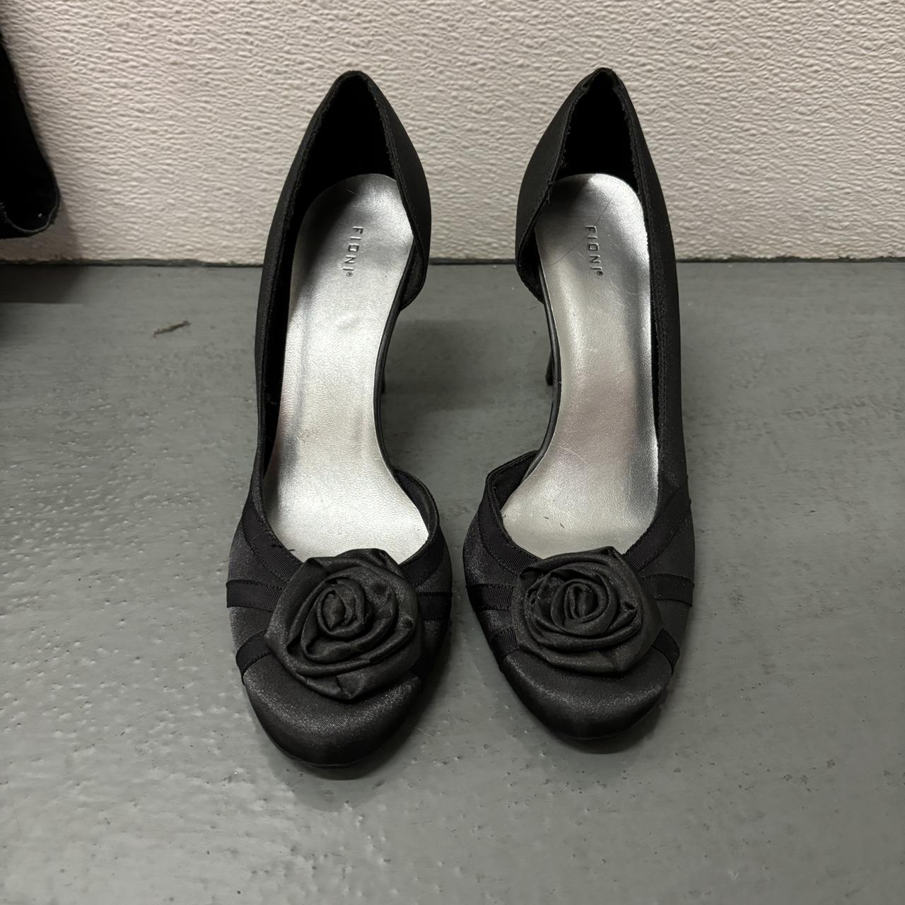 Fioni black pumps with rosette detail Only worn a