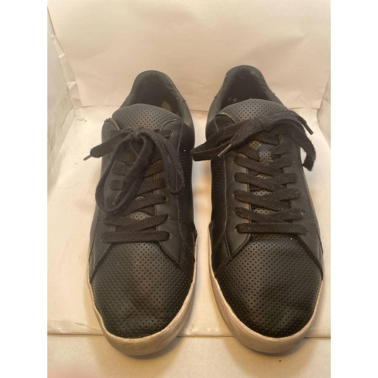 Black perforated shoes by Zara man in good condition... - Depop