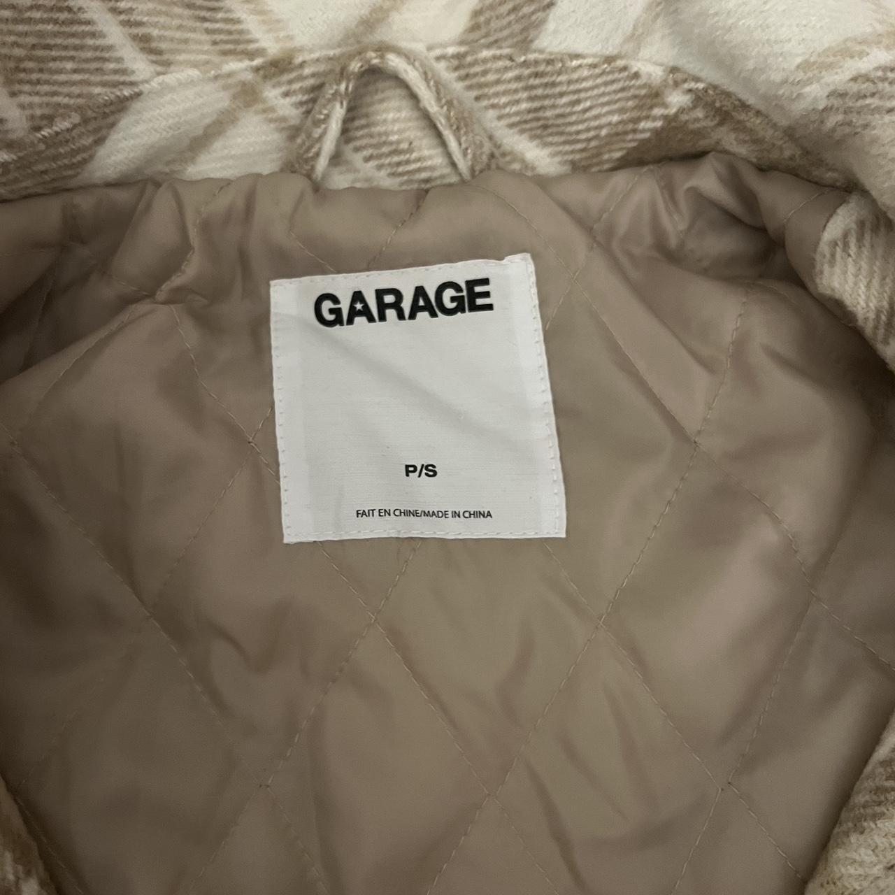 Garage Plaid Cream/Beige Vancity Shacket Depop