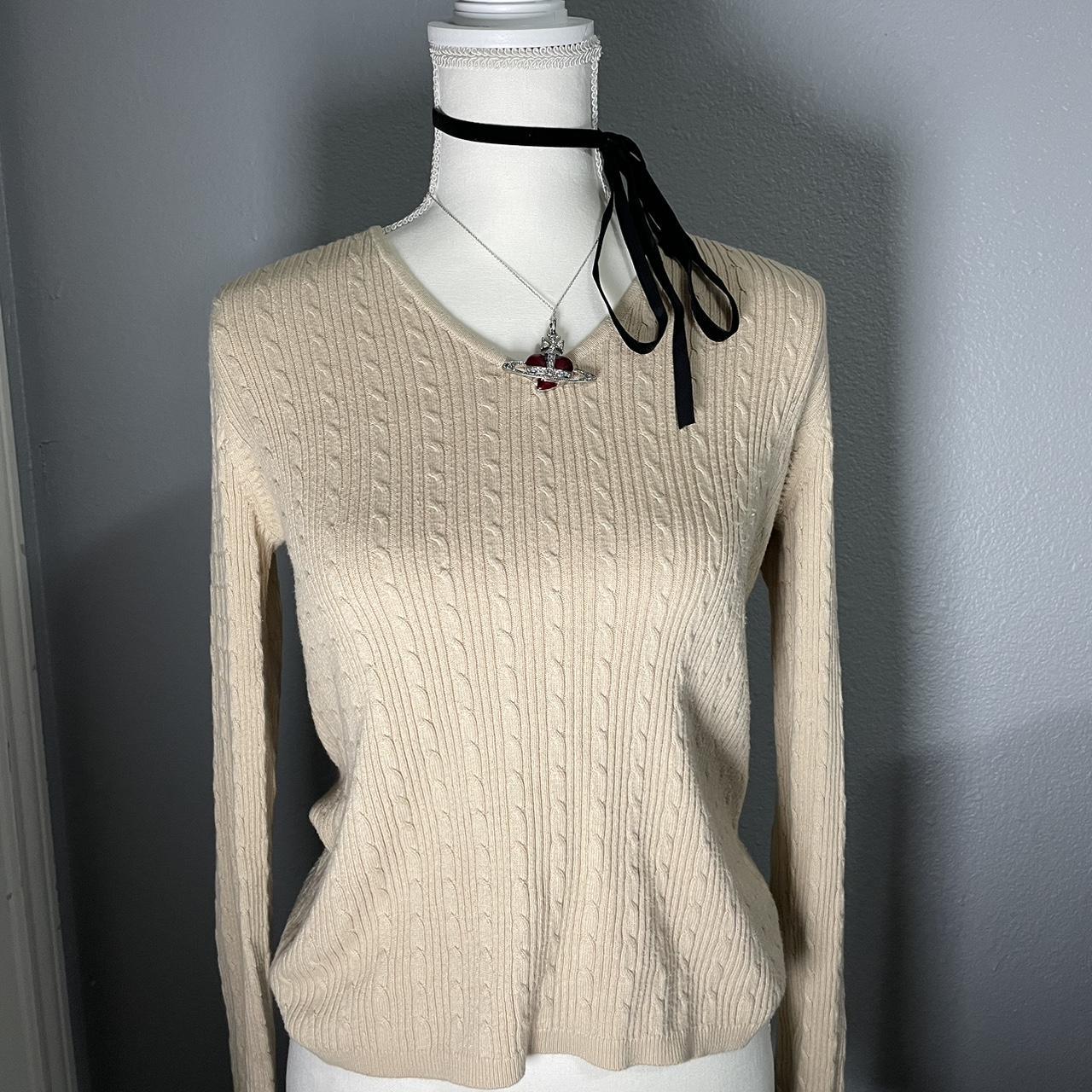 light brown sweater 🐾can fit S-M #academia #preppy... - Depop