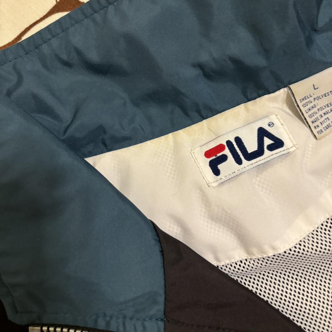 vintage fila tech windbreaker | size large |... - Depop