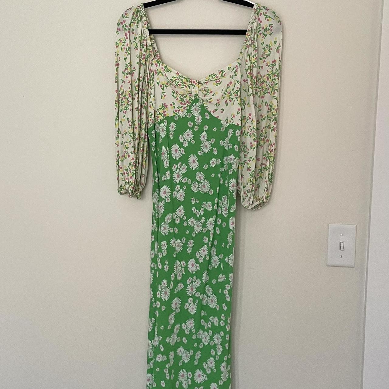 Rixo x Target Collab Green and Pink Floral Midi... Depop