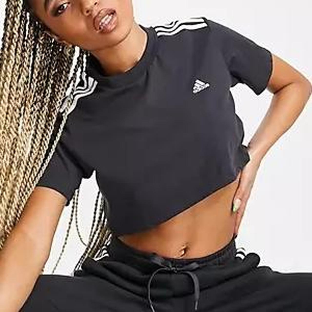 adidas cropped tee black