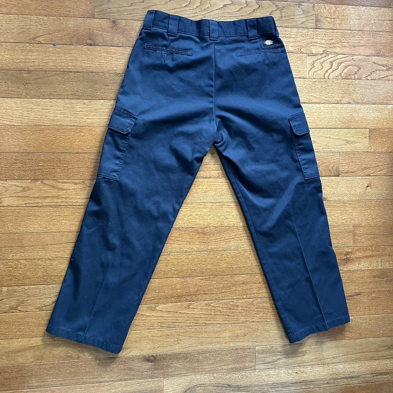 Dickies Men's Blue and Navy Trousers | Depop