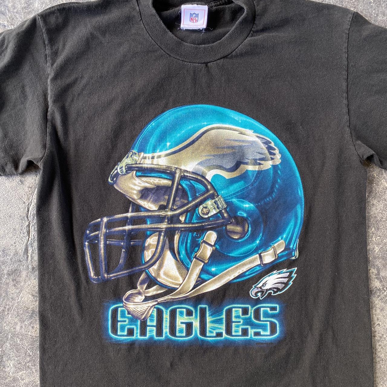 Y2K Philadelphia Eagles Helmet NFL T Shirt Black... - Depop
