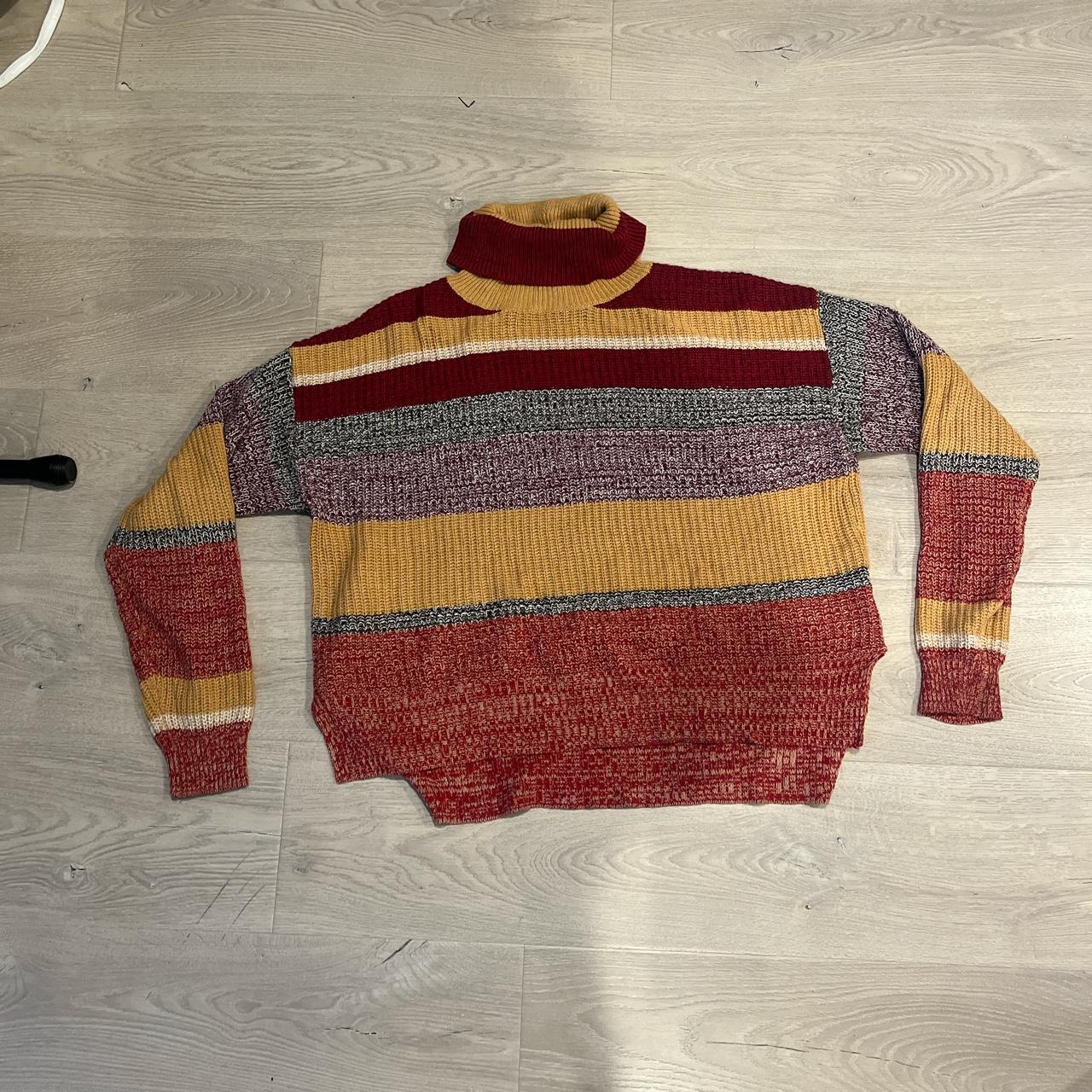 Urban Outfitters discount Medium Turtleneck Striped Colorful Pullover Knit Sweater