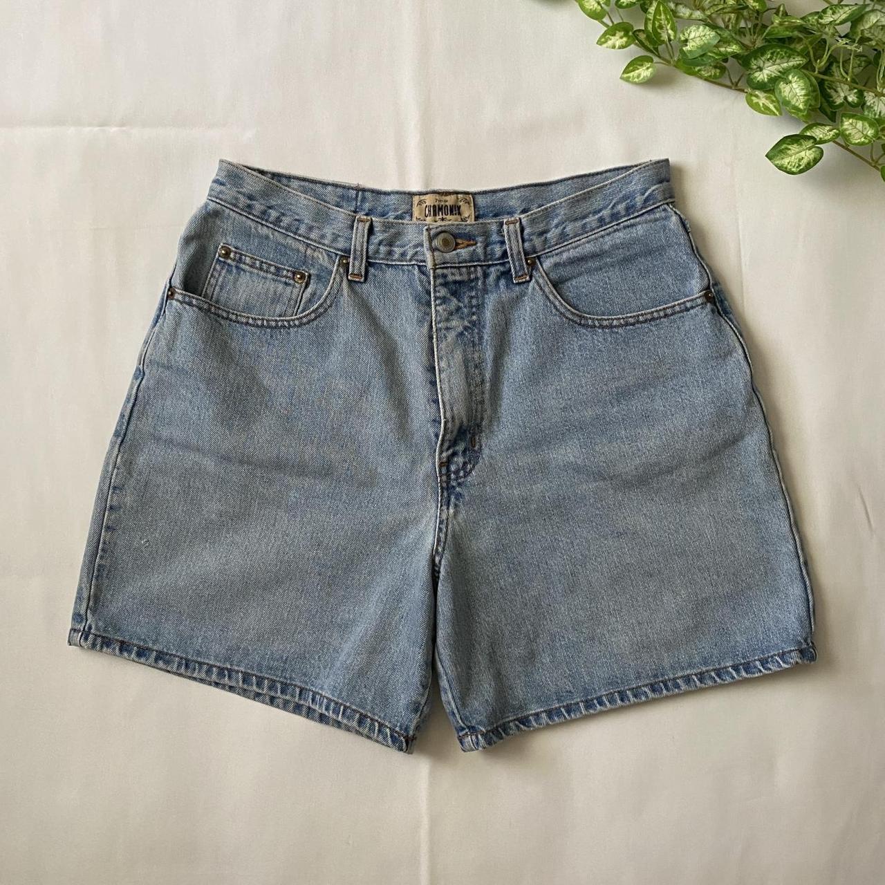 High Waisted Light Wash Denim Shorts high rise /... - Depop