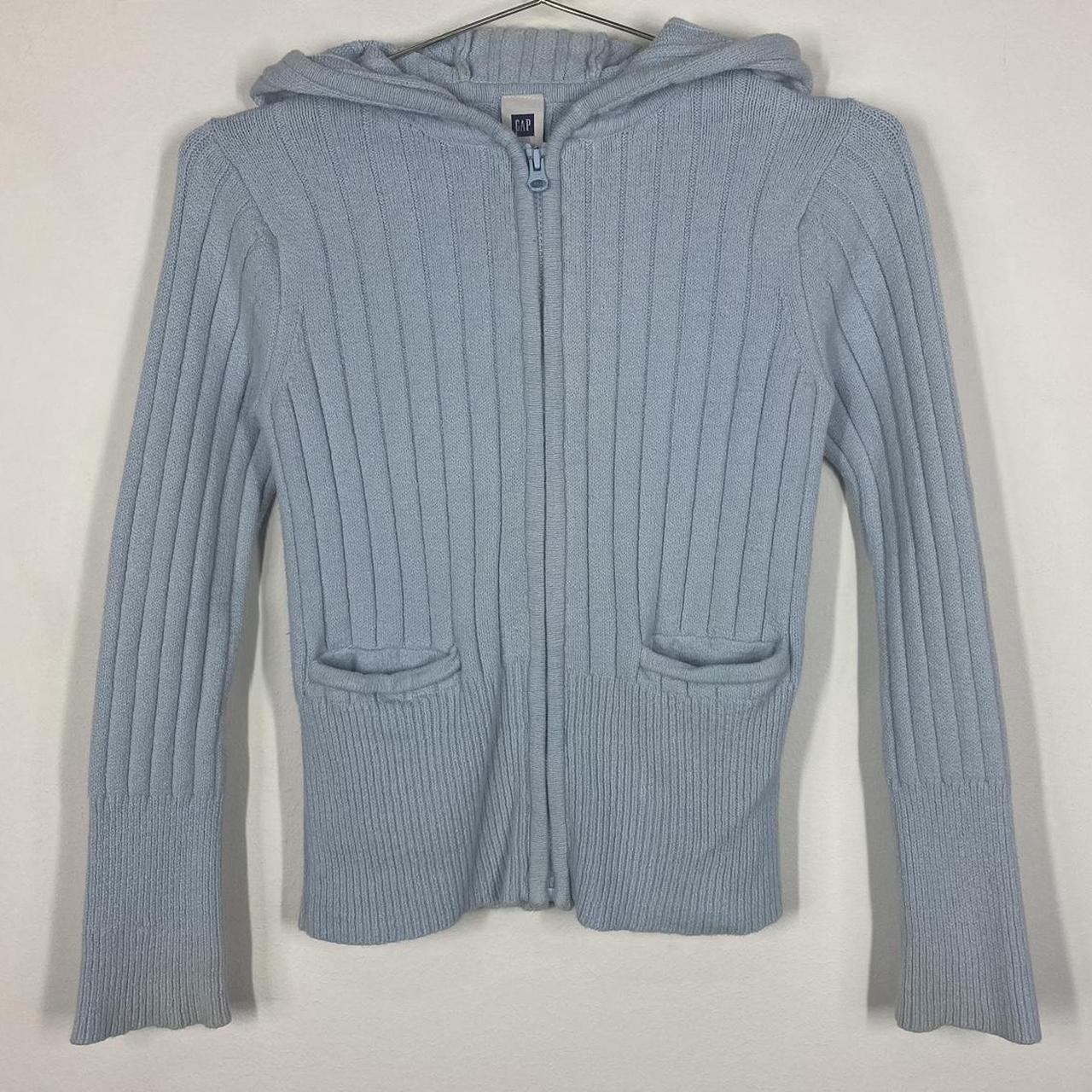 Vintage Y2K baby blue gap zipup hoodie Size Depop