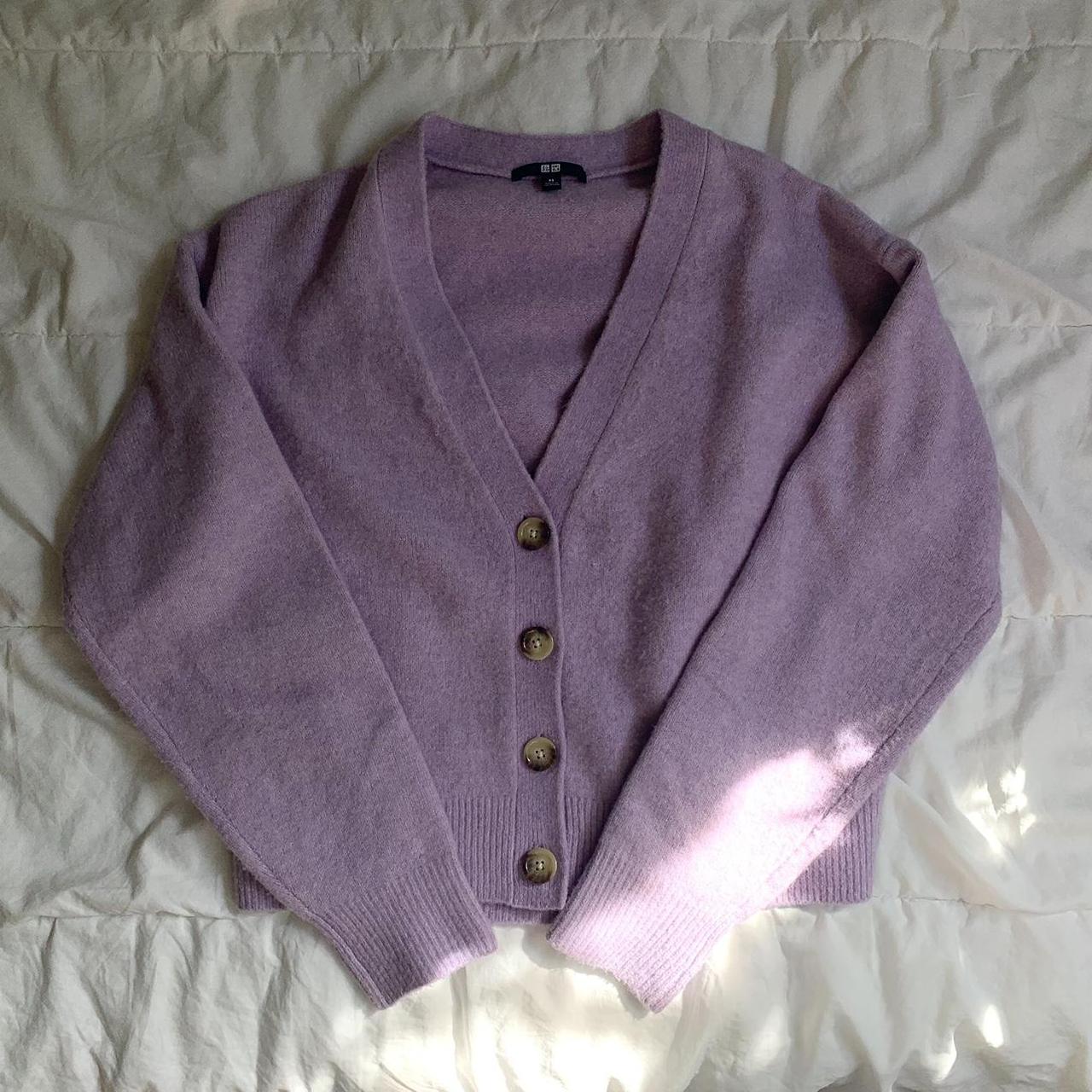 Uniqlo light purple cardigan Pretty cute but I never... Depop