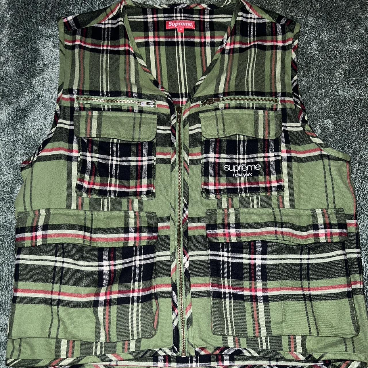 Supreme Tartan Flannel Cargo Vest シュプリーム ベスト フランネル L